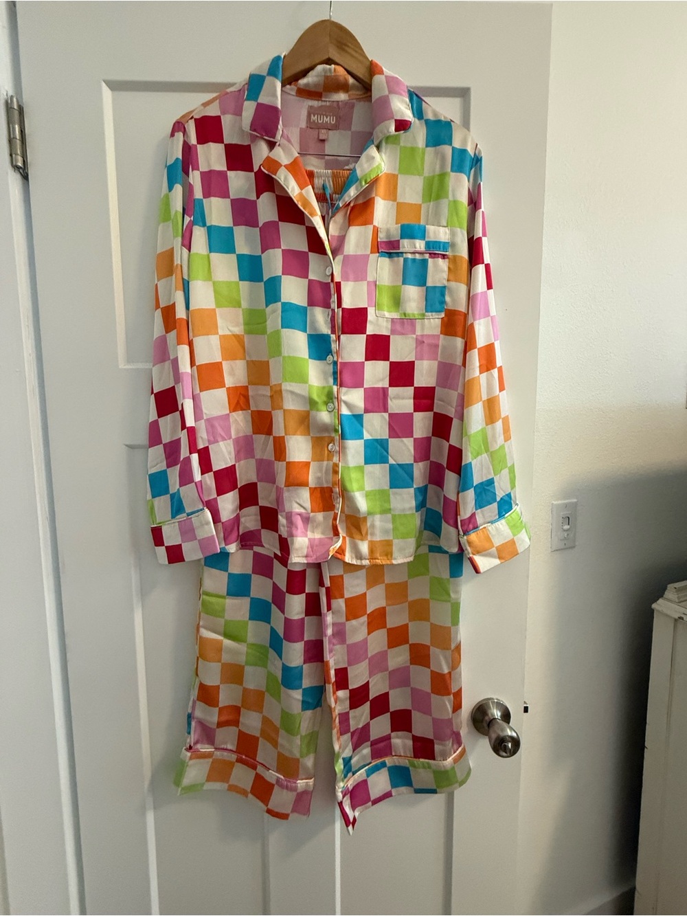 Show Me Your MuMu Multicolor Checkerboard Pajama Set